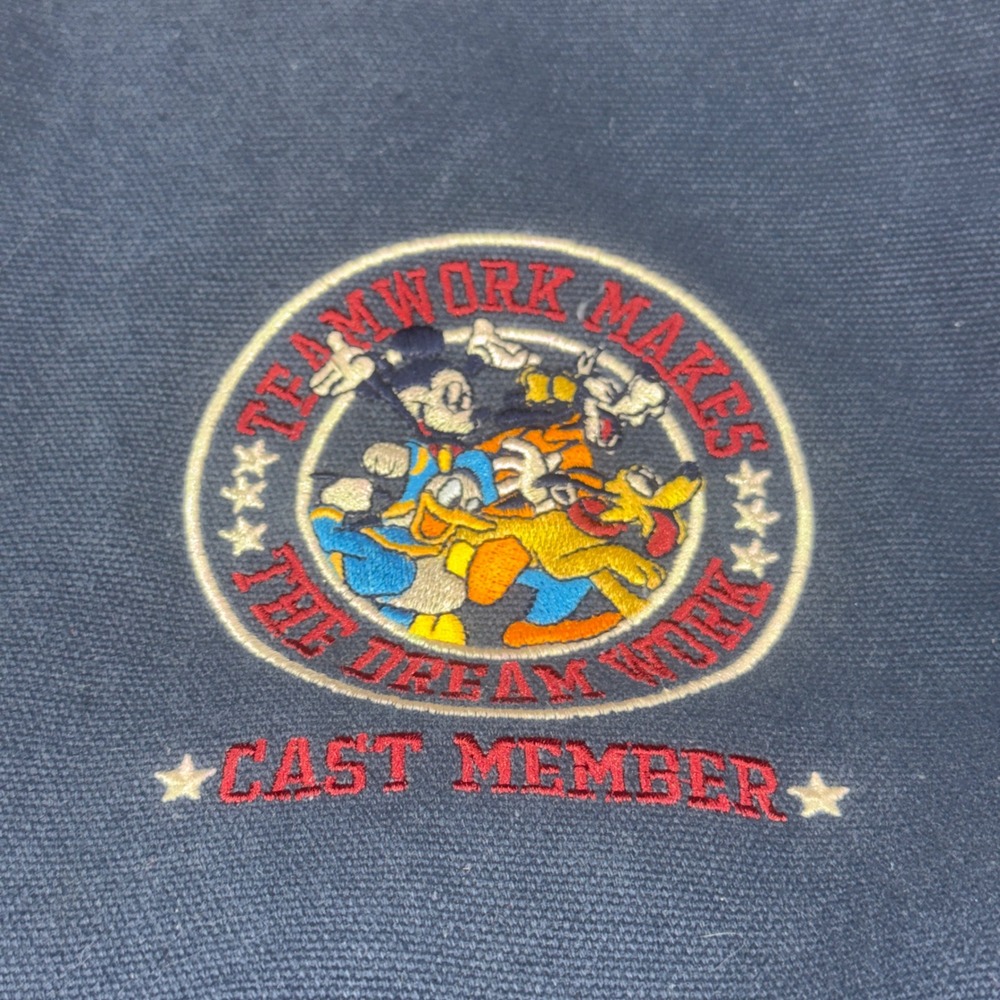 Disney Cast Member Teamwork Makes The Dream Work Canvas Backpack Blue Brown - Picture 3 of 13